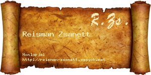 Reisman Zsanett névjegykártya